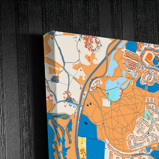 Welwyn Garden City England Colorful City Map Canvas Print Detail