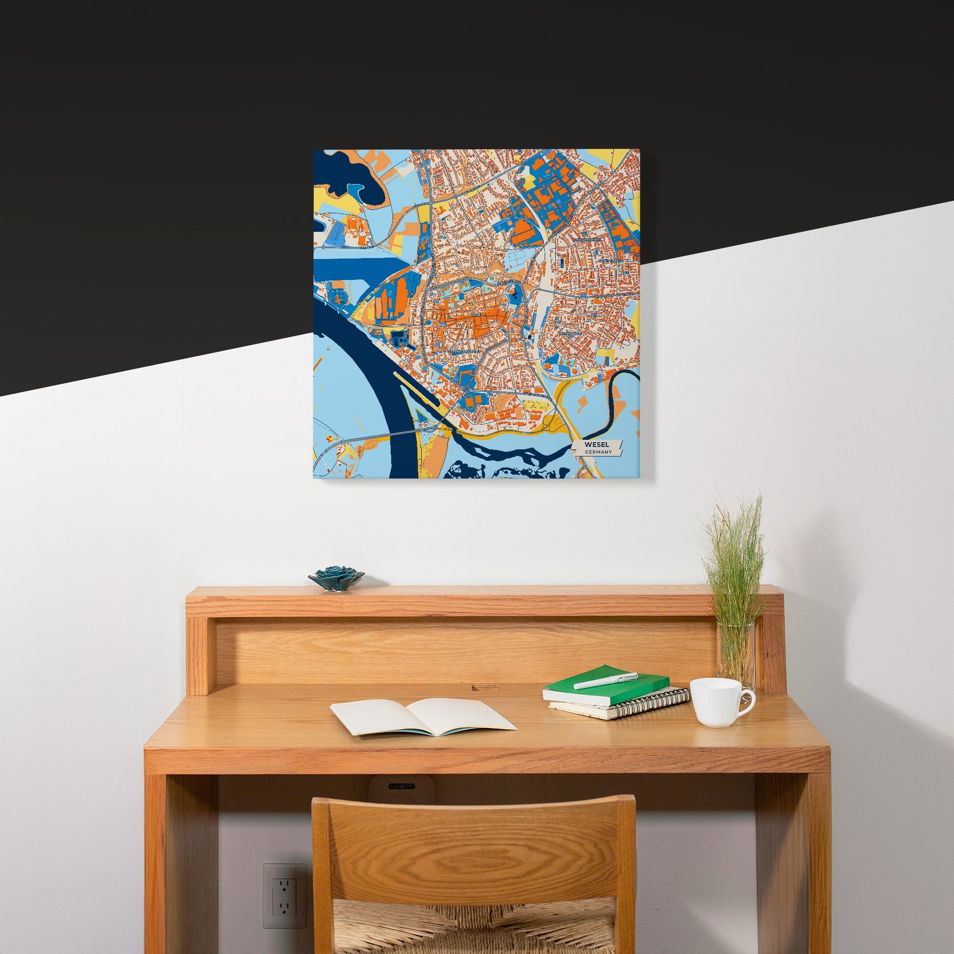 Wesel Germany Colorful City Map Canvas Print Scene