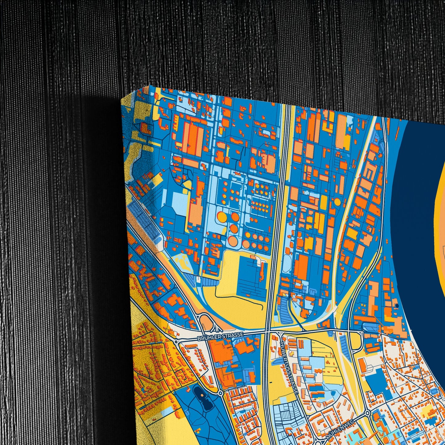 Wesseling Germany Colorful City Map Canvas Print Detail