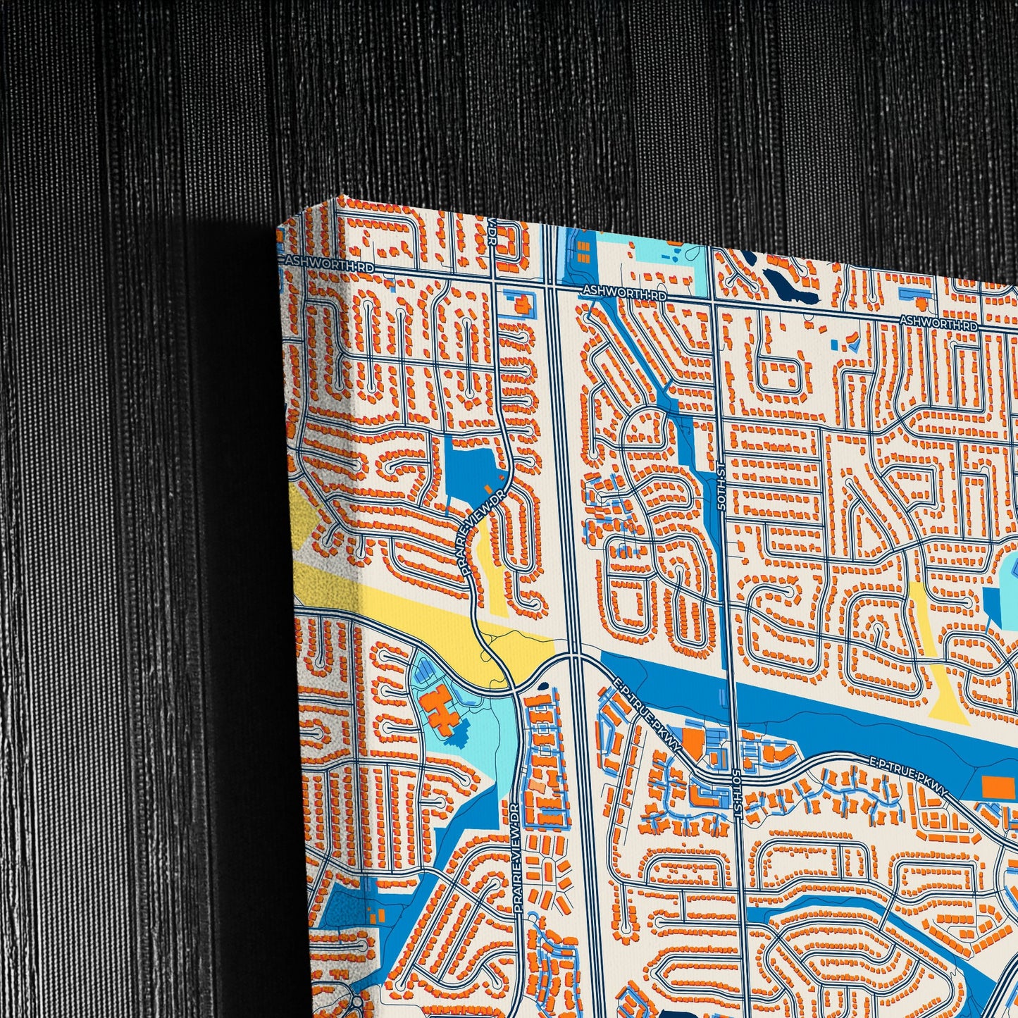 West Des Moines Iowa Colorful City Map Canvas Print Detail
