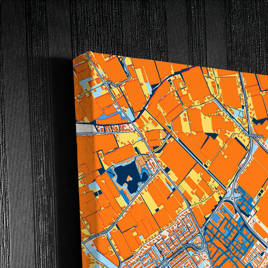 Westland Netherlands Colorful City Map Canvas Print Detail