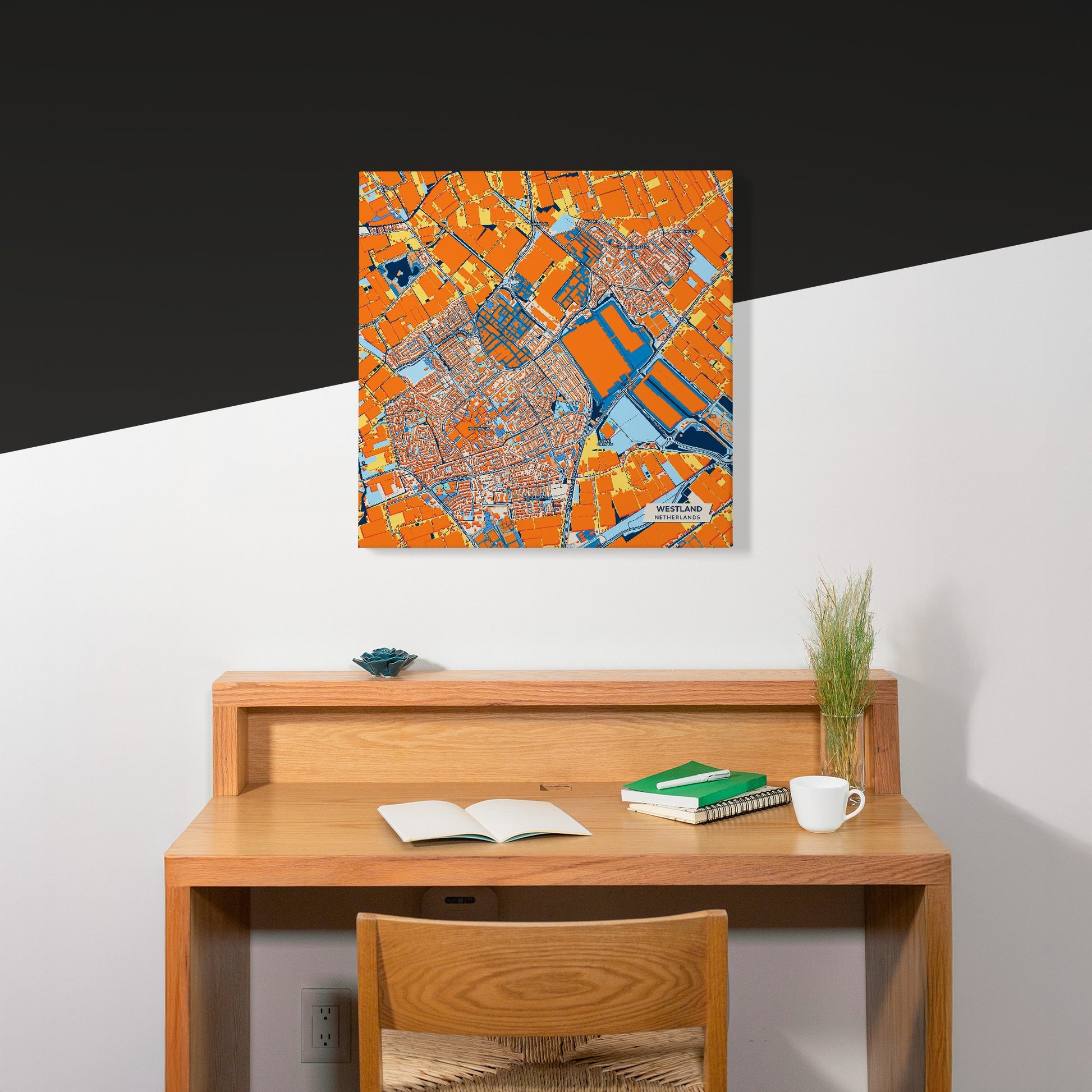 Westland Netherlands Colorful City Map Canvas Print Scene