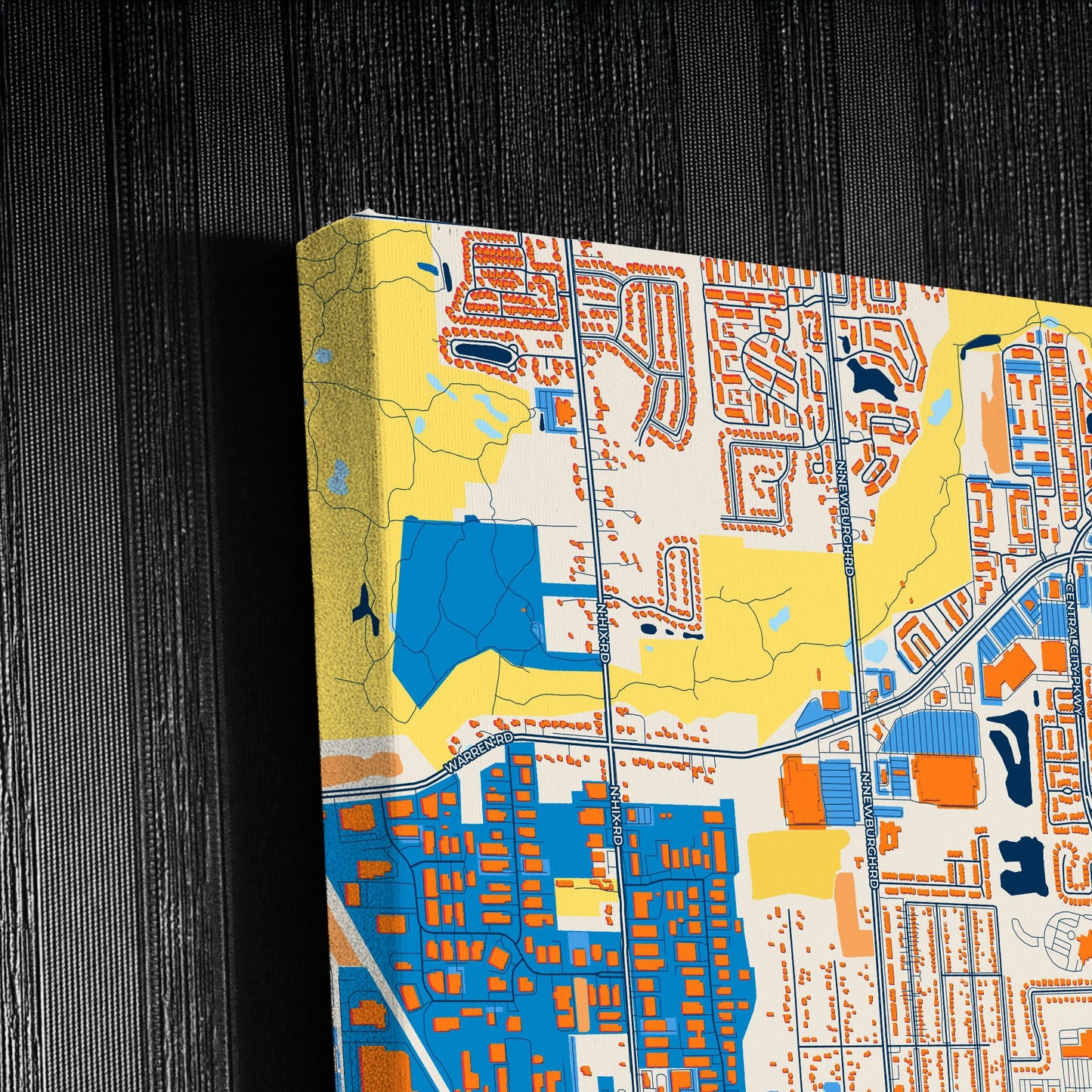 Westland Michigan Colorful City Map Canvas Print Detail
