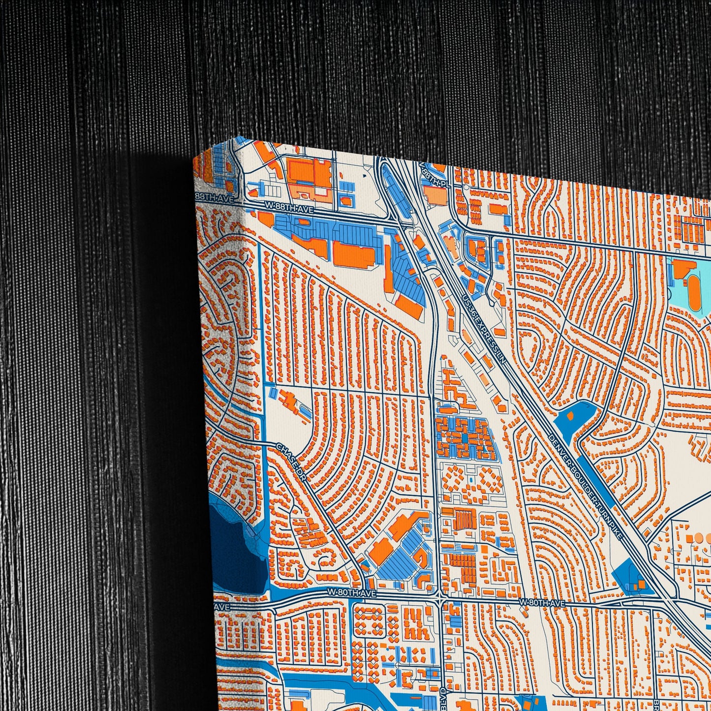 Westminster Colorado Colorful City Map Canvas Print Detail