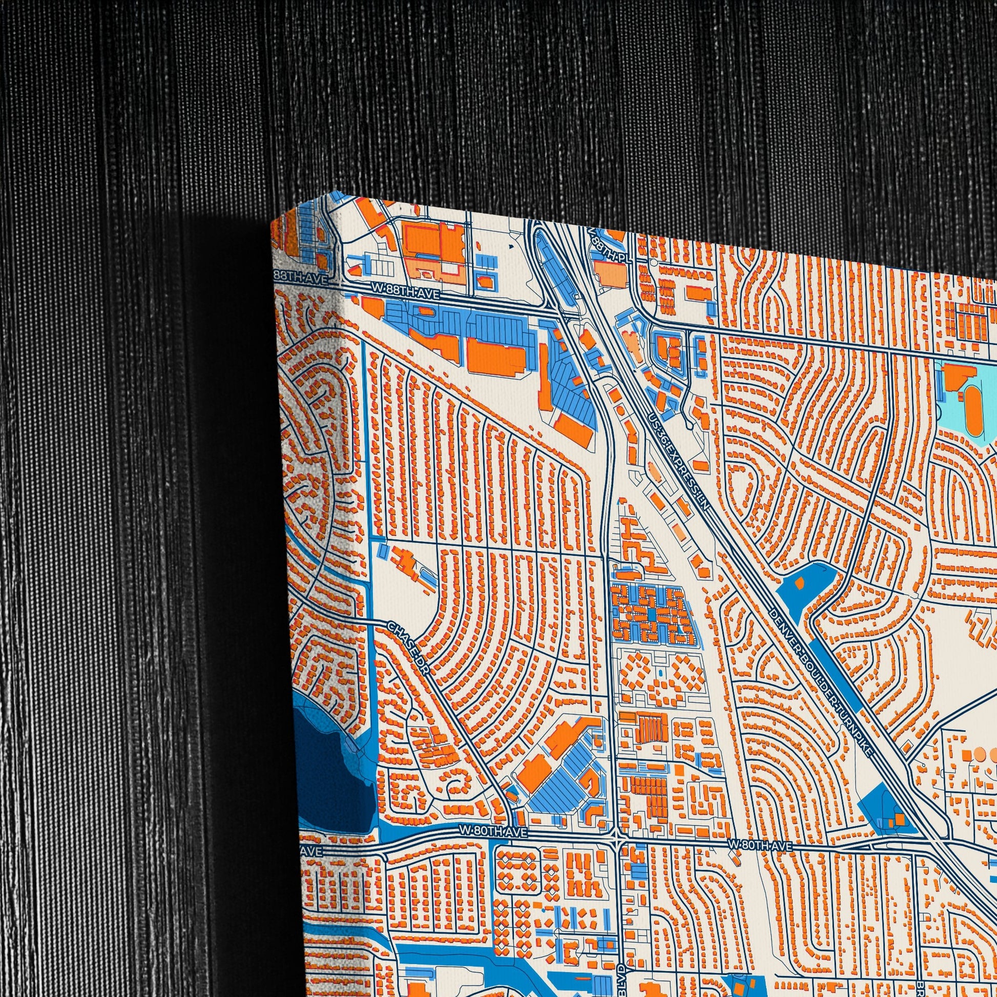 Westminster Colorado Colorful City Map Canvas Print Detail