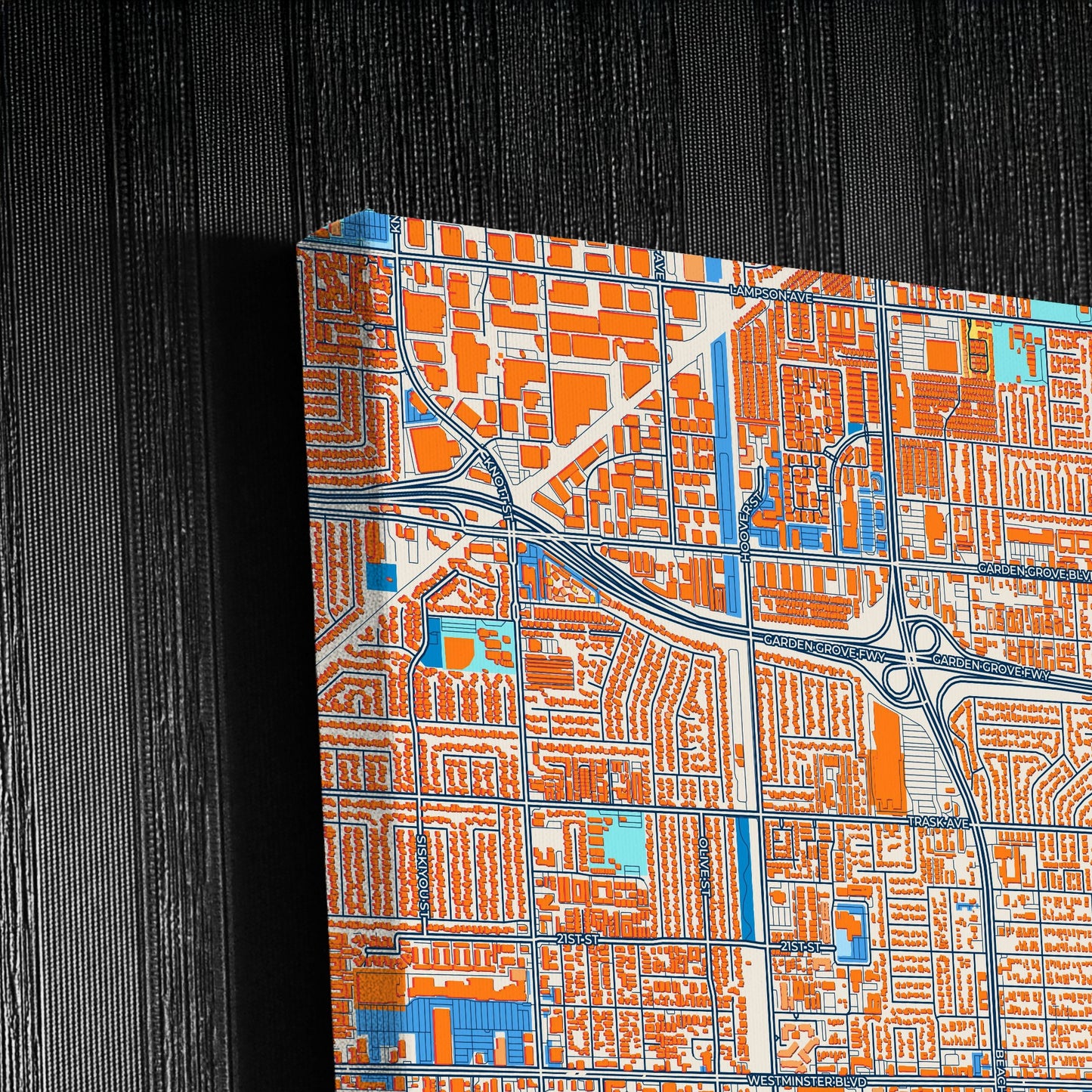 Westminster California Colorful City Map Canvas Print Detail