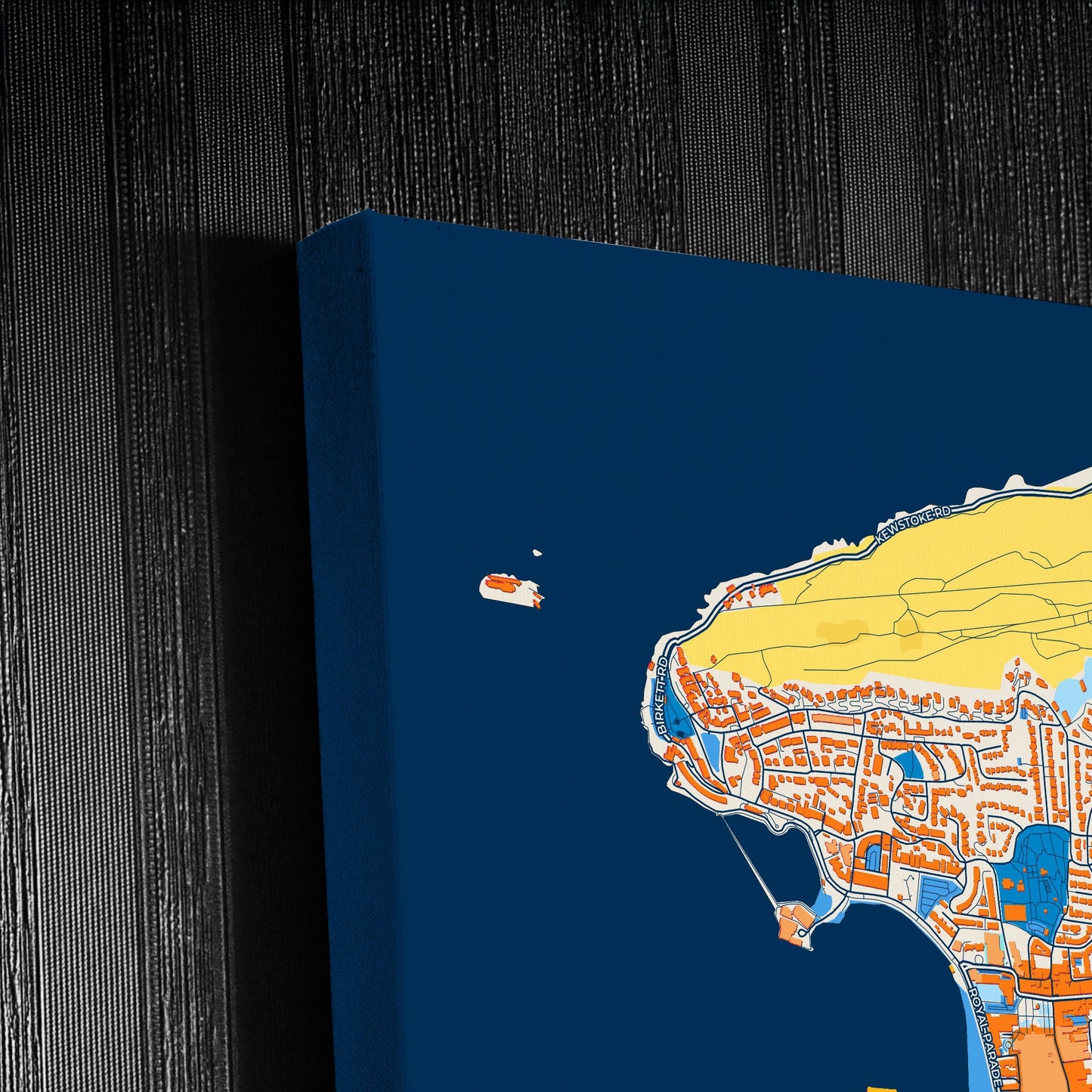 Weston-Super-Mare England Colorful City Map Canvas Print Detail