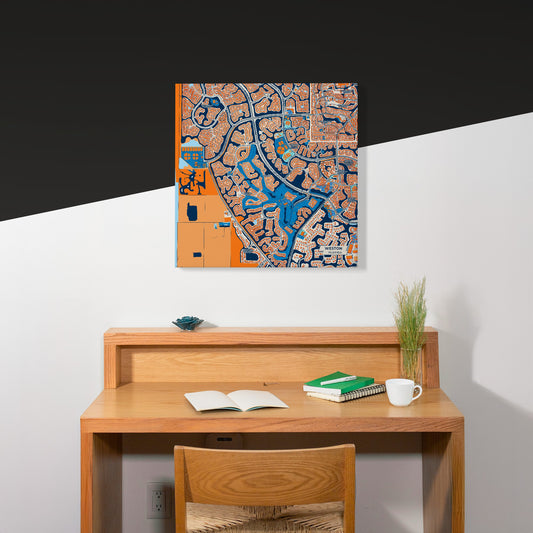 Weston Florida Colorful City Map Canvas Print Scene