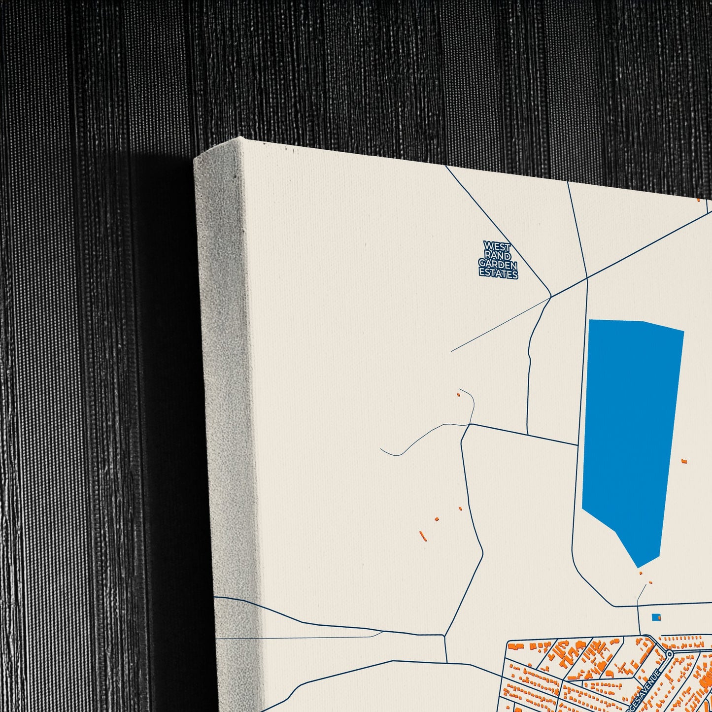 Westonaria South Africa Colorful City Map Canvas Print Detail