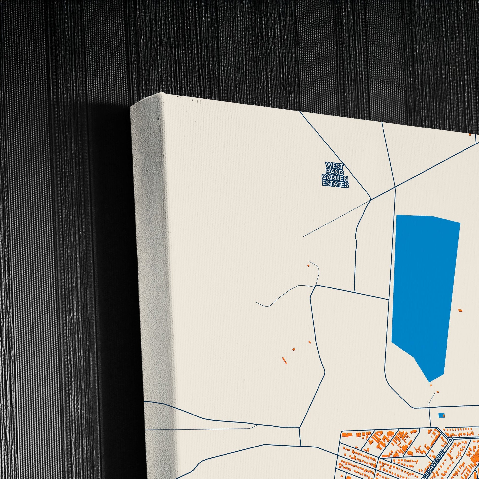 Westonaria South Africa Colorful City Map Canvas Print Detail