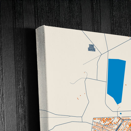 Westonaria South Africa Colorful City Map Canvas Print Detail