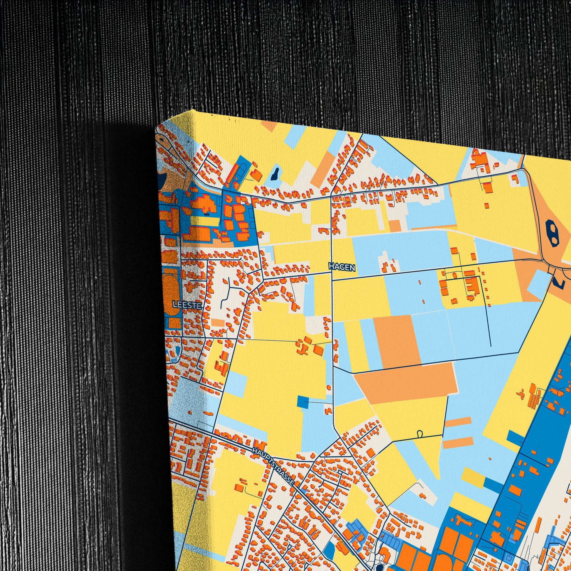 Weyhe  Germany Colorful City Map Canvas Print Detail