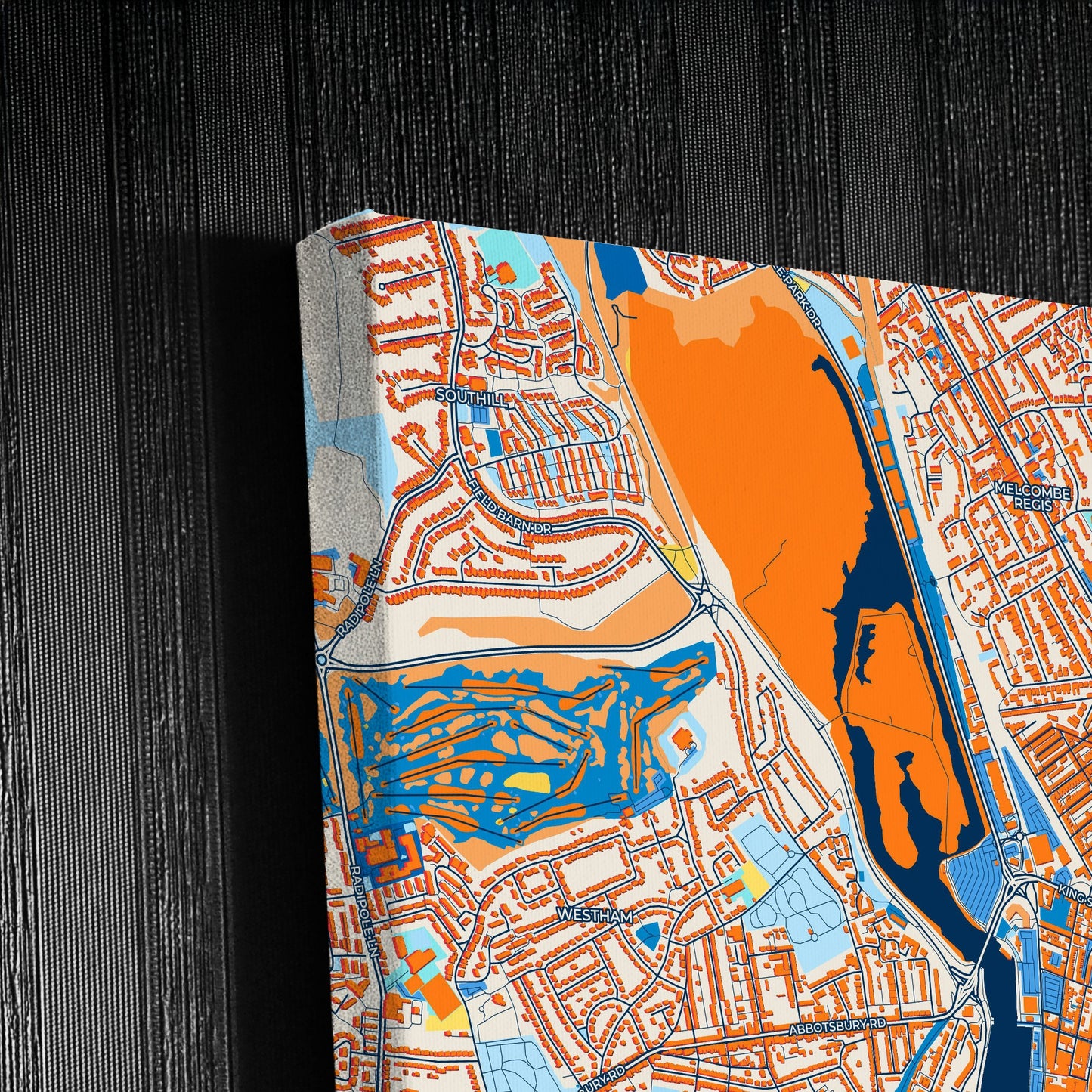 Weymouth England Colorful City Map Canvas Print Detail