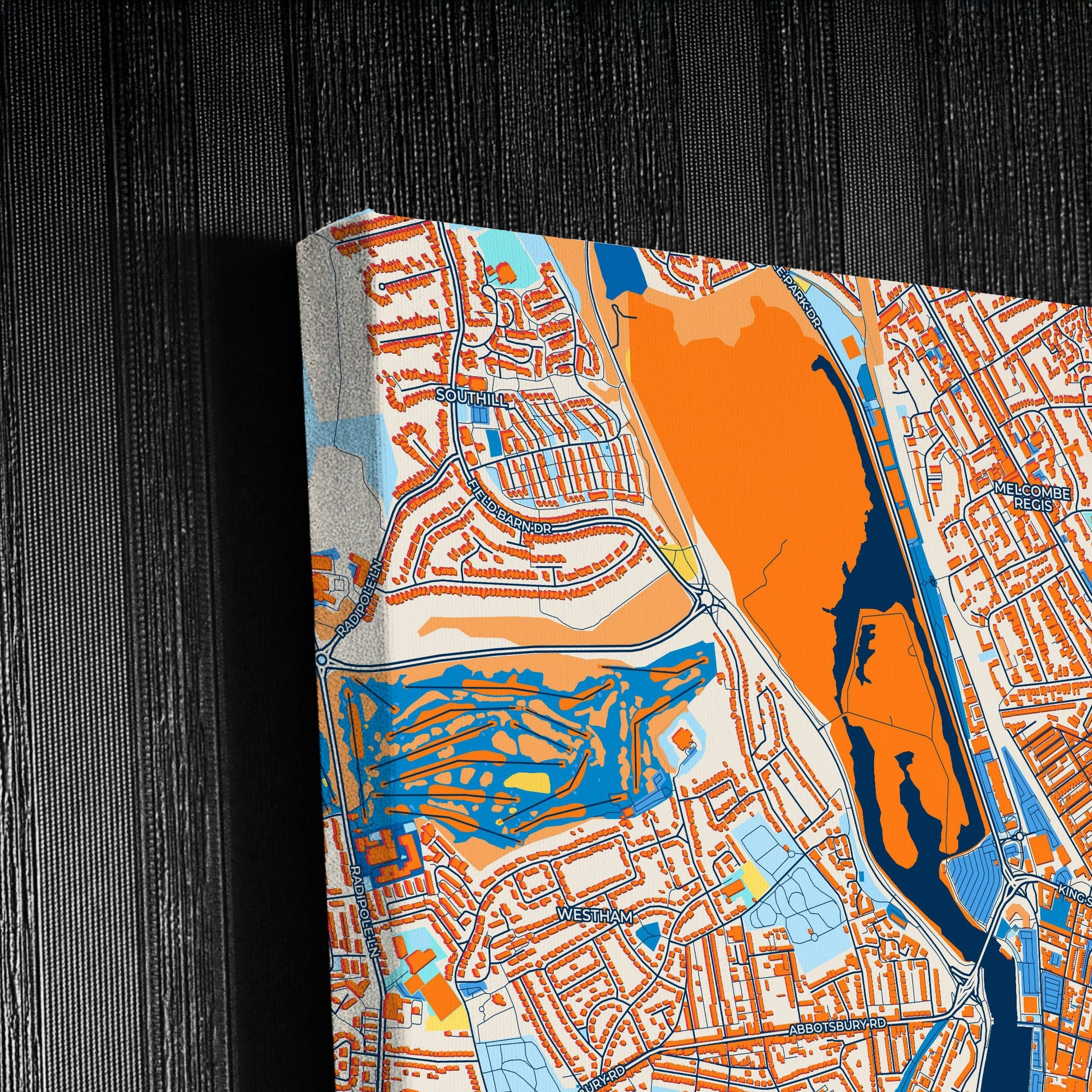 Weymouth England Colorful City Map Canvas Print Detail