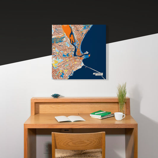 Weymouth England Colorful City Map Canvas Print Scene