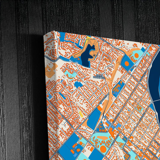 Whanganui New Zealand Colorful City Map Canvas Print Detail