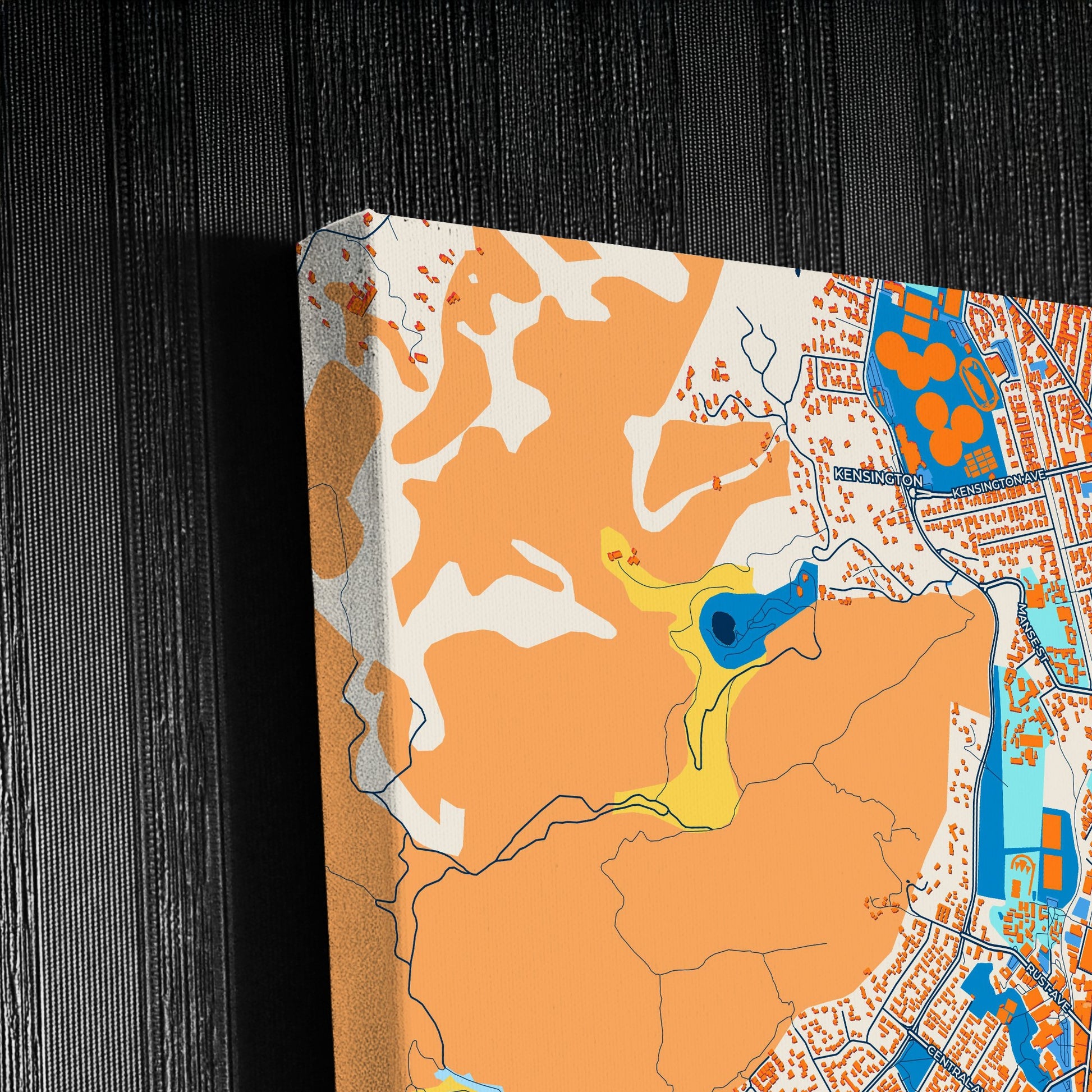 Whangarei New Zealand Colorful City Map Canvas Print Detail