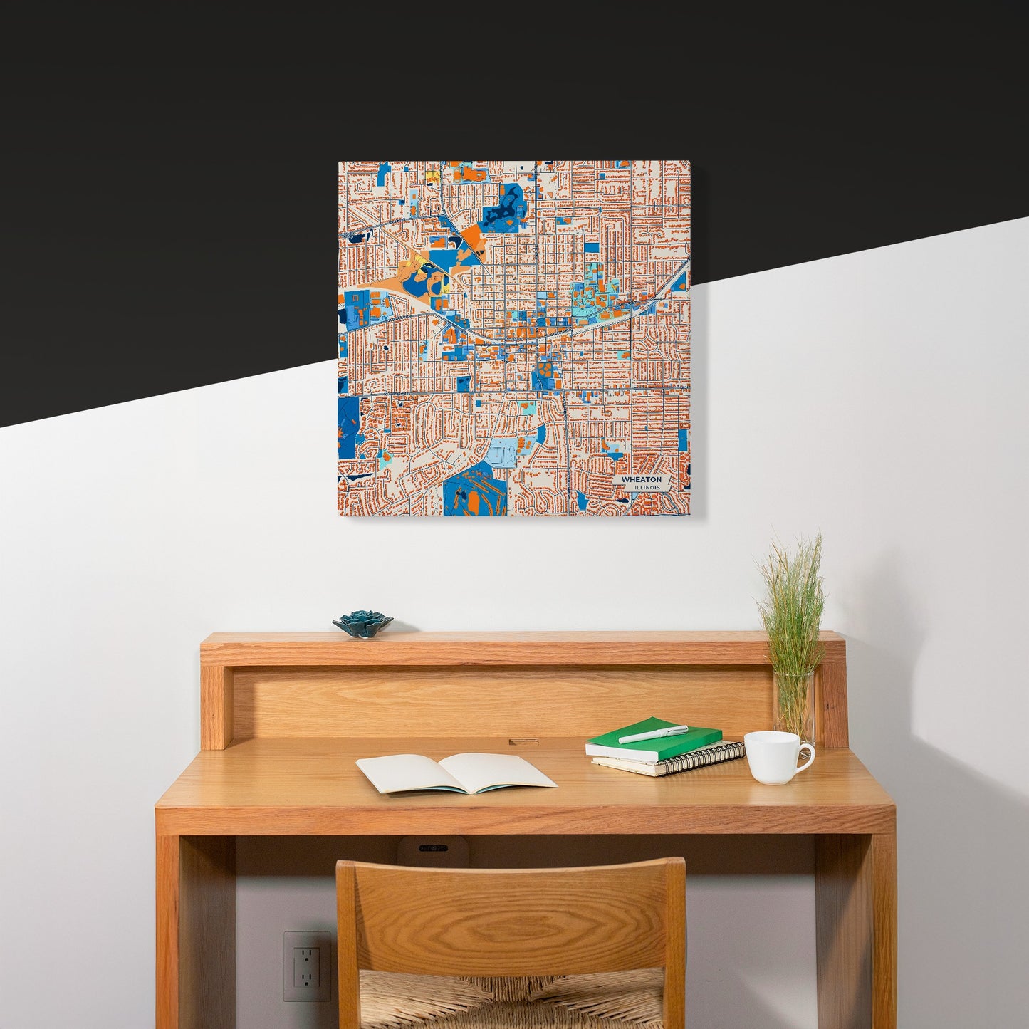 Wheaton Illinois Colorful City Map Canvas Print Scene