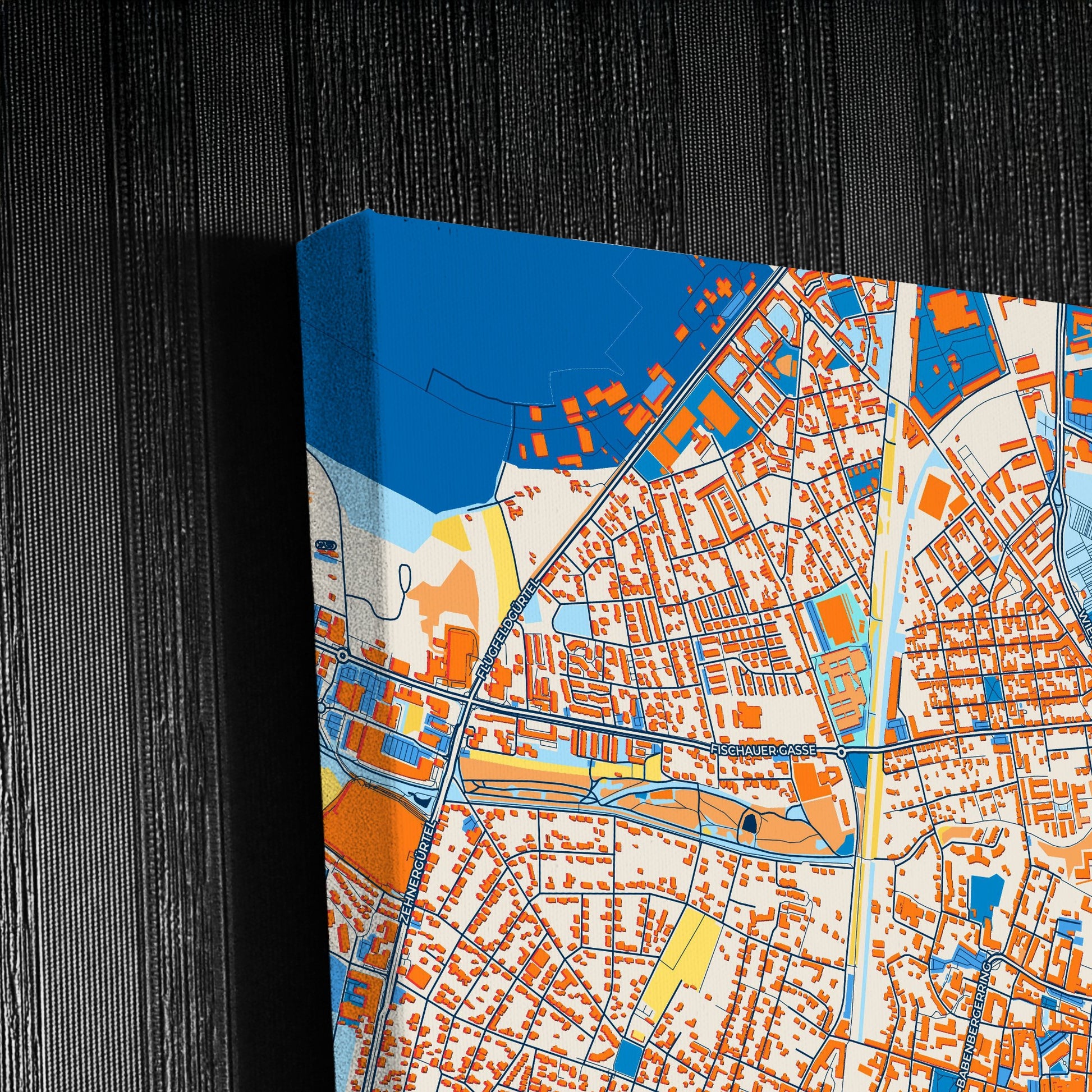 Wiener Neustadt Austria Colorful City Map Canvas Print Detail