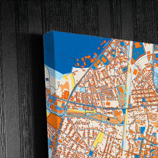 Wiener Neustadt Austria Colorful City Map Canvas Print Detail