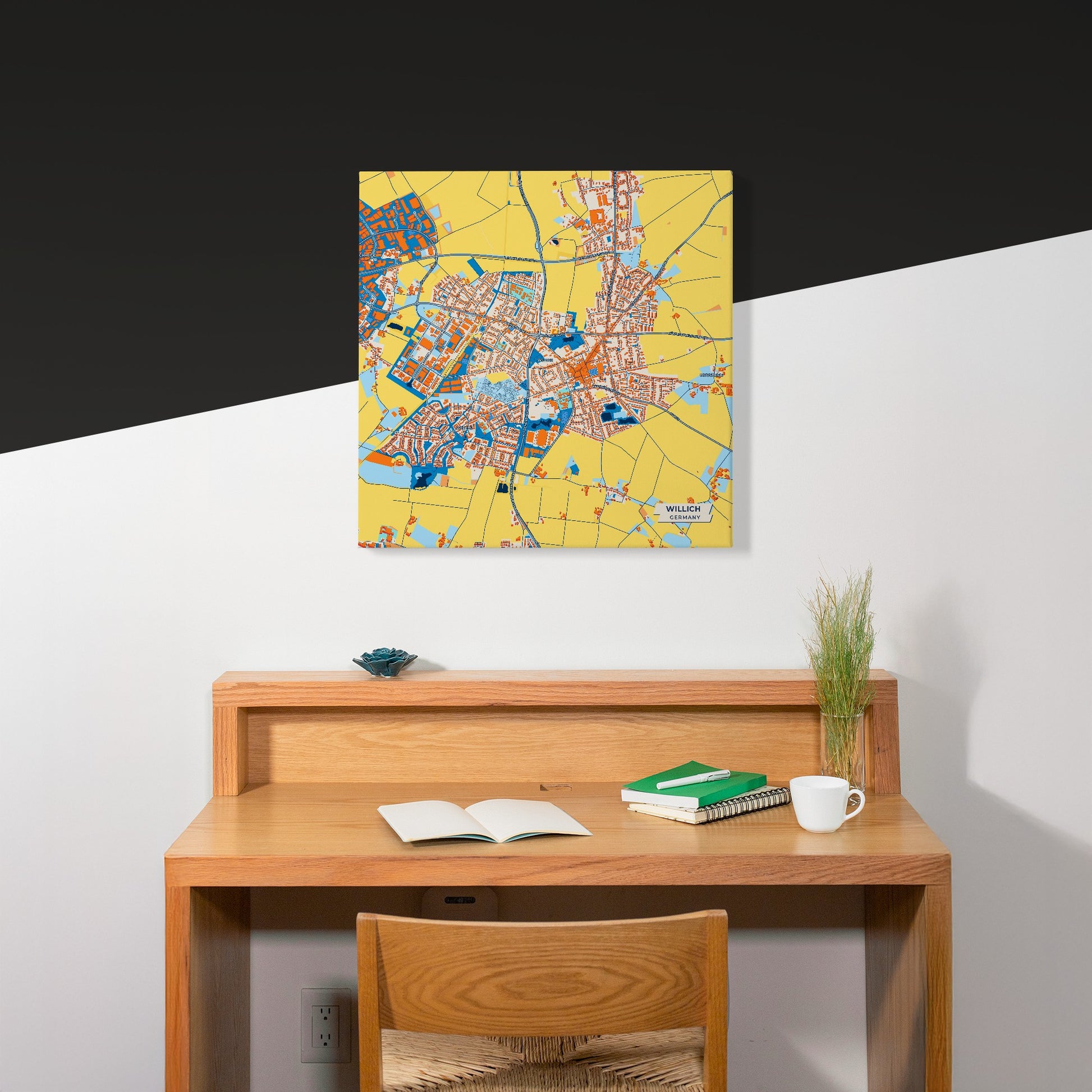 Willich Germany Colorful City Map Canvas Print Scene