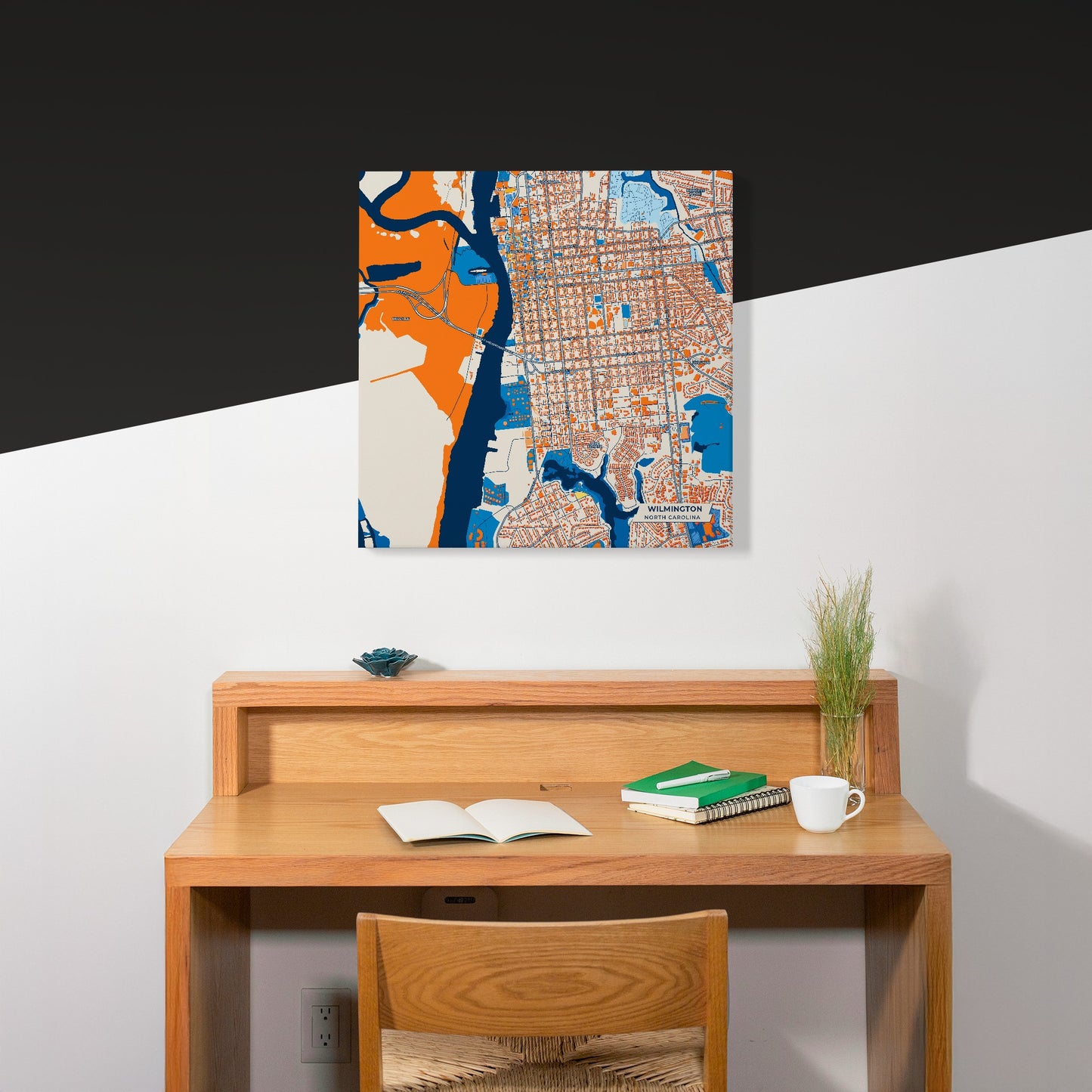 Wilmington North Carolina Colorful City Map Canvas Print Scene