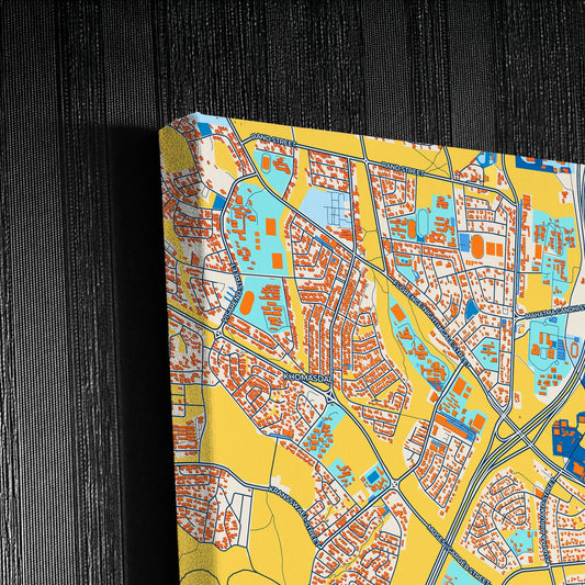 Windhoek Namibia Colorful City Map Canvas Print Detail