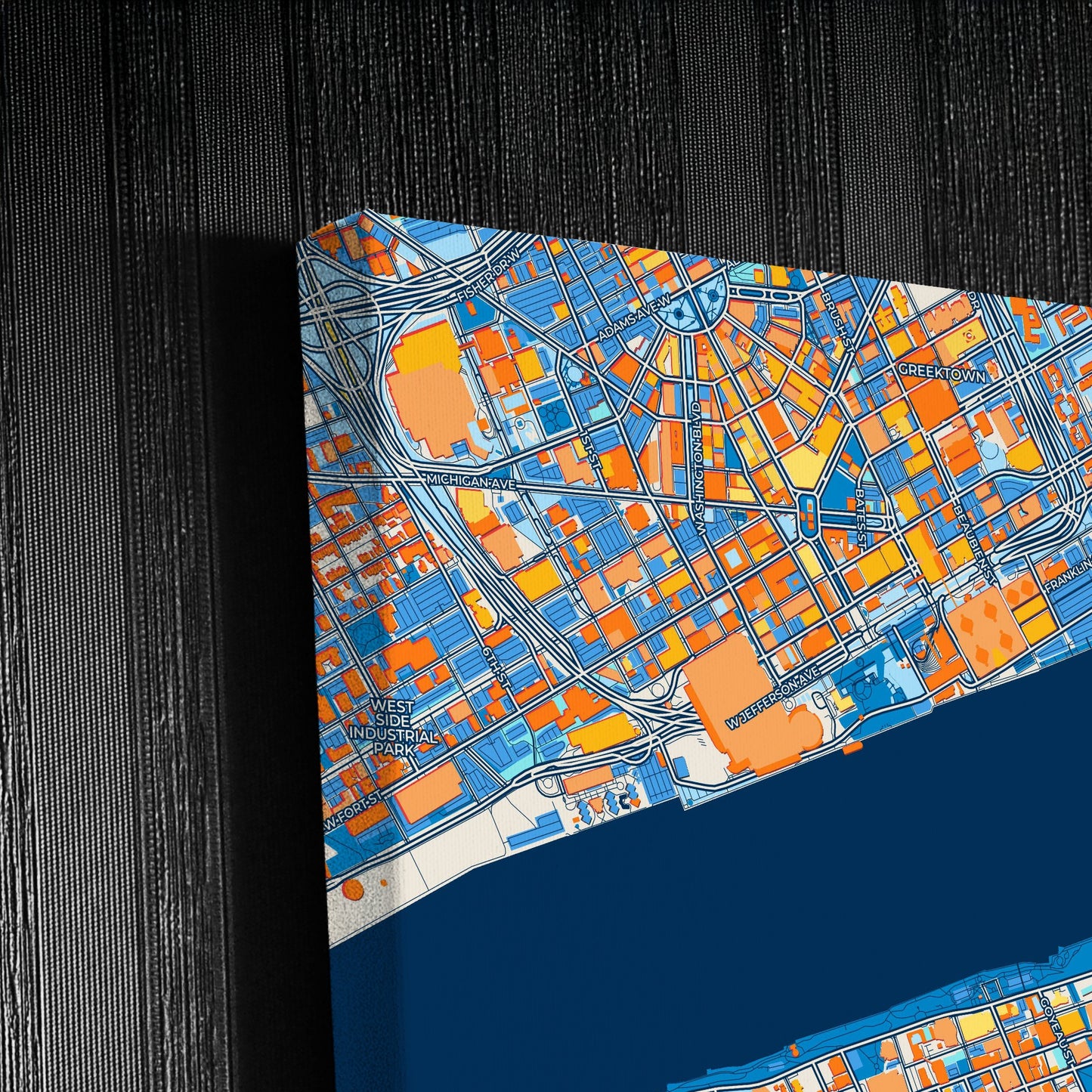 Windsor Canada Colorful City Map Canvas Print Detail