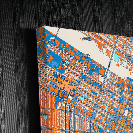 Winnipeg Canada Colorful City Map Canvas Print Detail