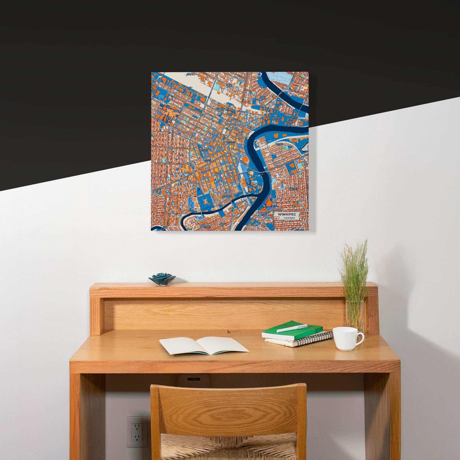 Winnipeg Canada Colorful City Map Canvas Print Scene