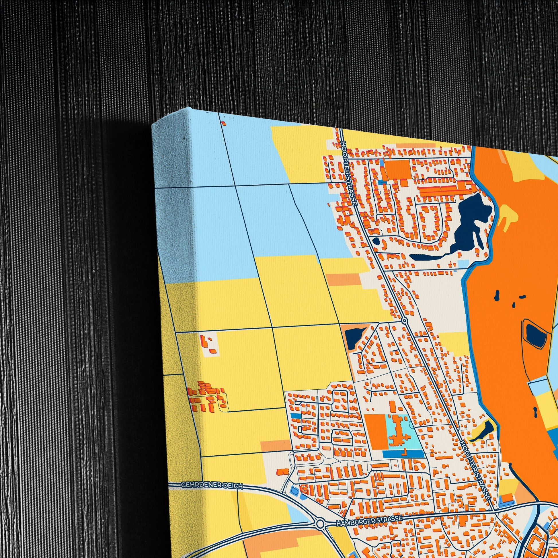 Winsen (Luhe) Germany Colorful City Map Canvas Print Detail