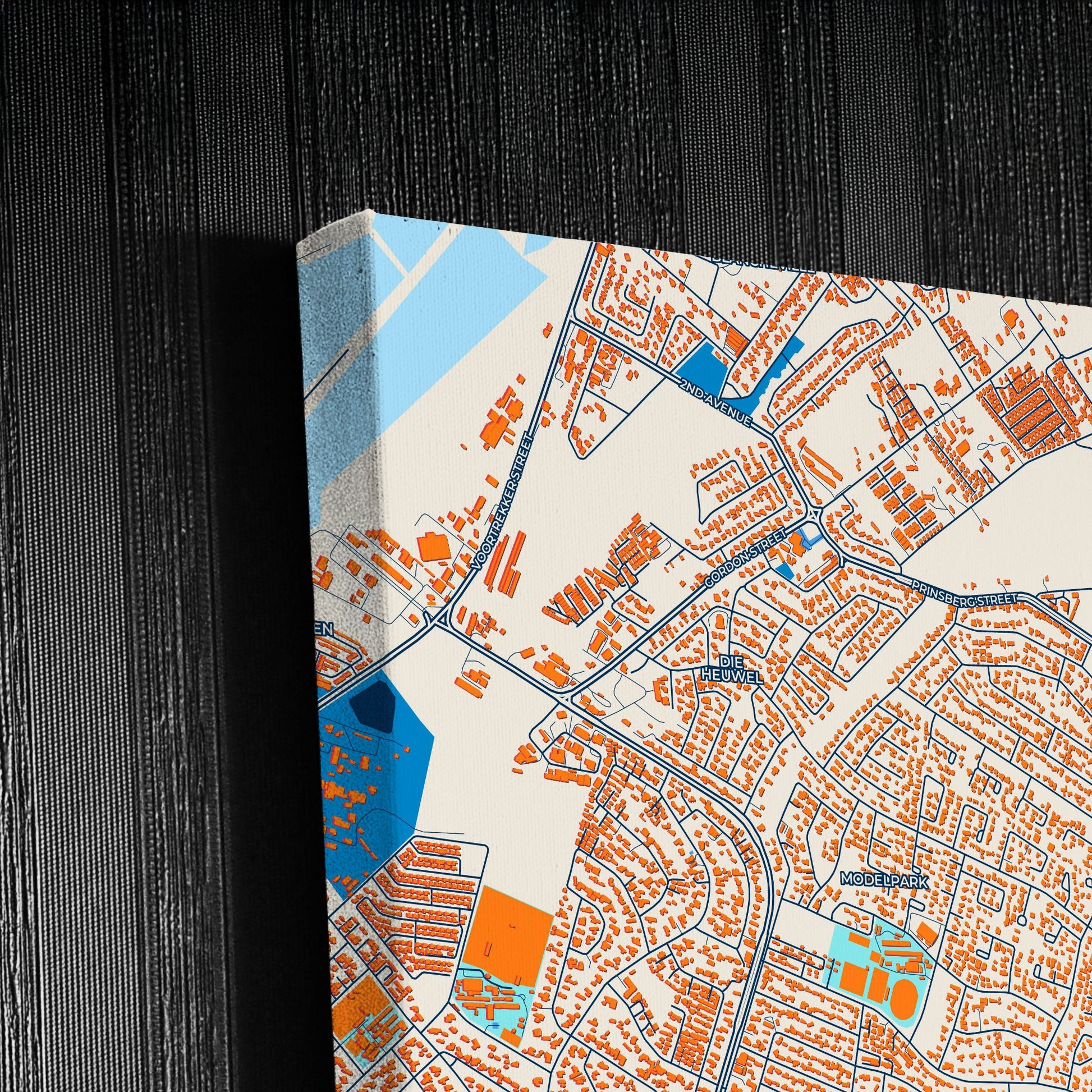 Witbank South Africa Colorful City Map Canvas Print Detail