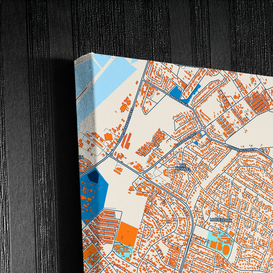 Witbank South Africa Colorful City Map Canvas Print Detail