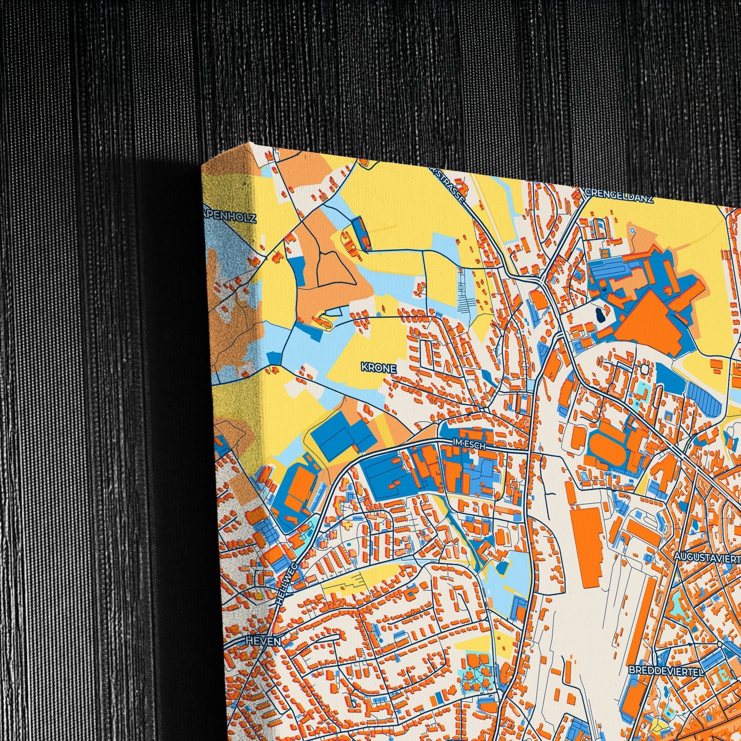 Witten Germany Colorful City Map Canvas Print Detail