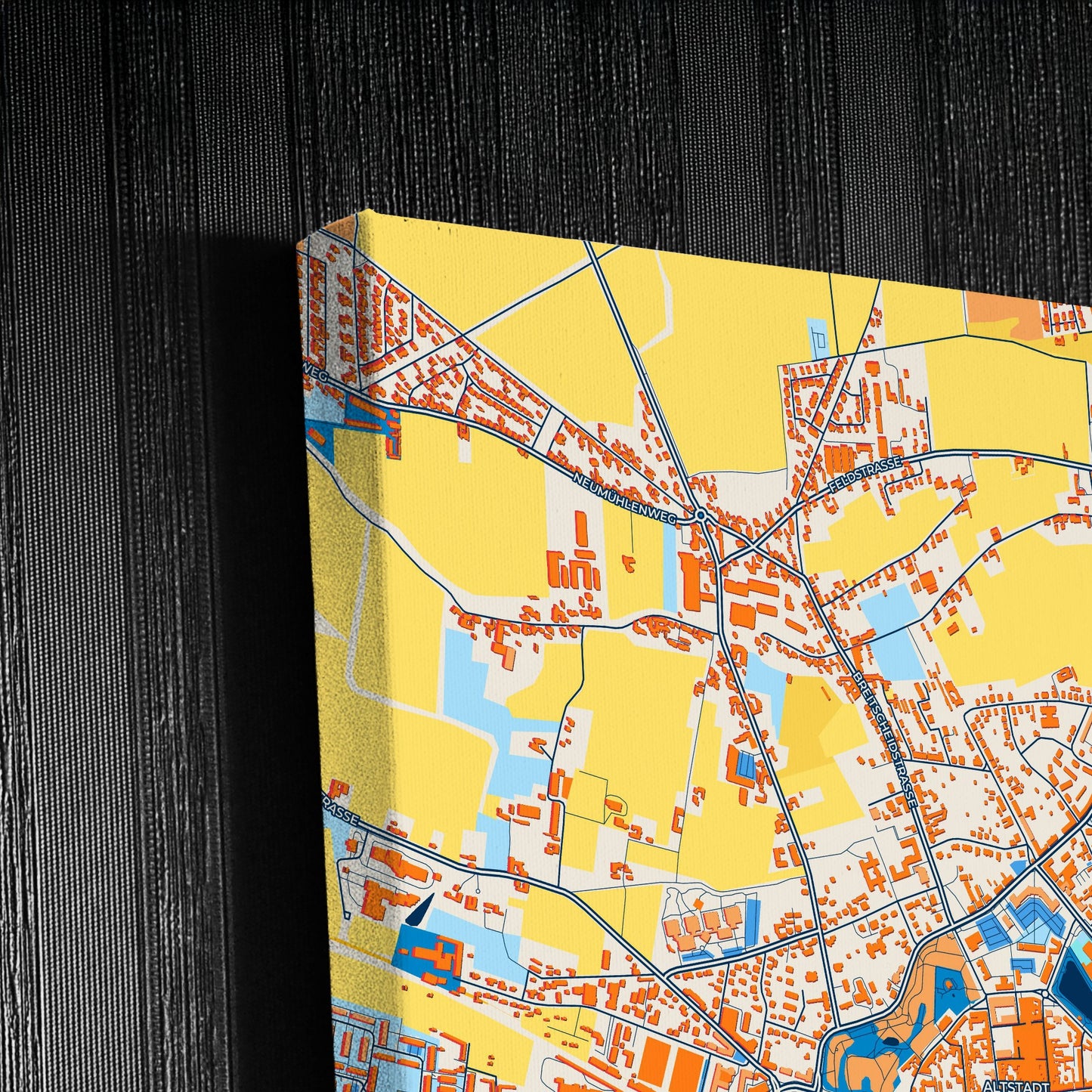 Wittenberg, Lutherstadt Germany Colorful City Map Canvas Print Detail