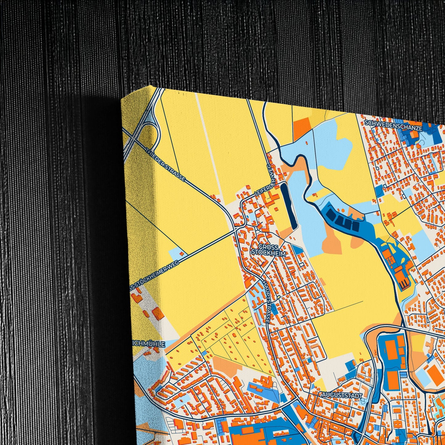 Wolfenbüttel Germany Colorful City Map Canvas Print Detail