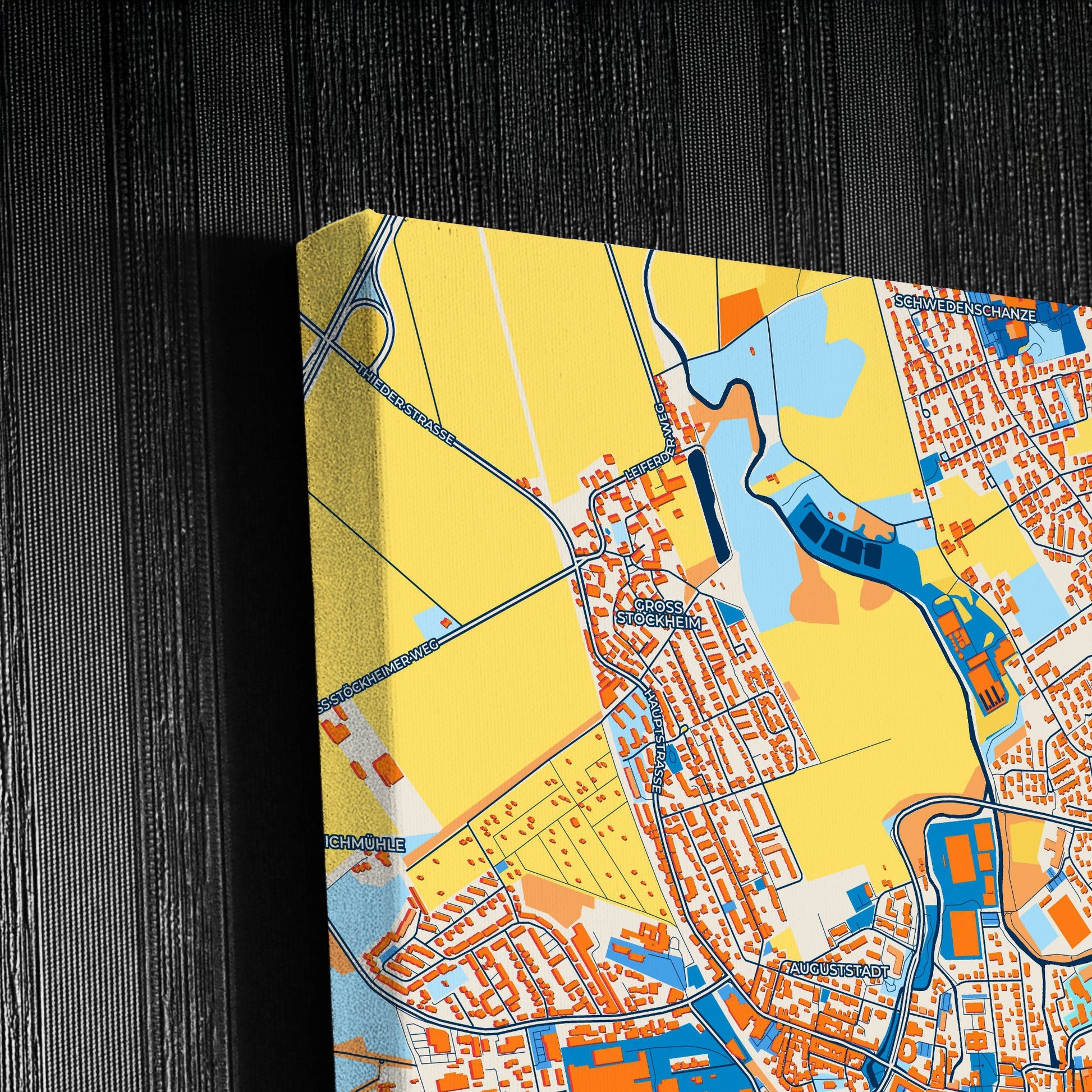 Wolfenbüttel Germany Colorful City Map Canvas Print Detail