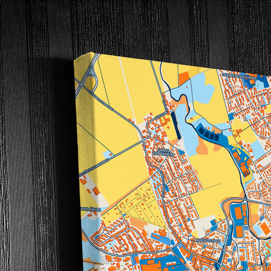 Wolfenbüttel Germany Colorful City Map Canvas Print Detail