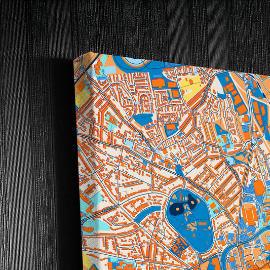 Wolverhampton England Colorful City Map Canvas Print Detail