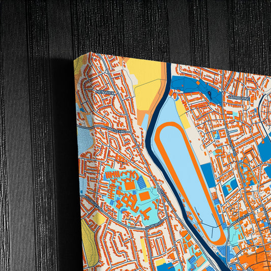 Worcester England Colorful City Map Canvas Print Detail