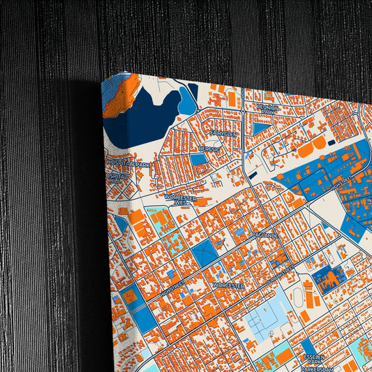 Worcester South Africa Colorful City Map Canvas Print Detail