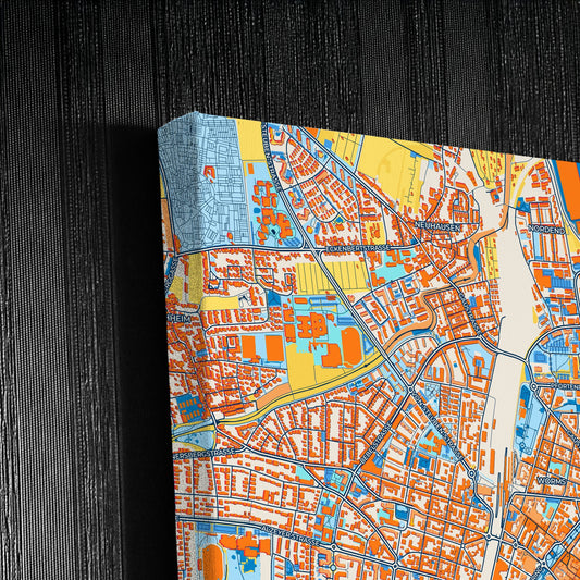Worms Germany Colorful City Map Canvas Print Detail