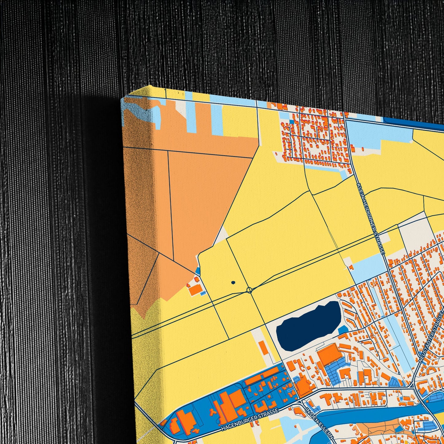 Wunstorf Germany Colorful City Map Canvas Print Detail