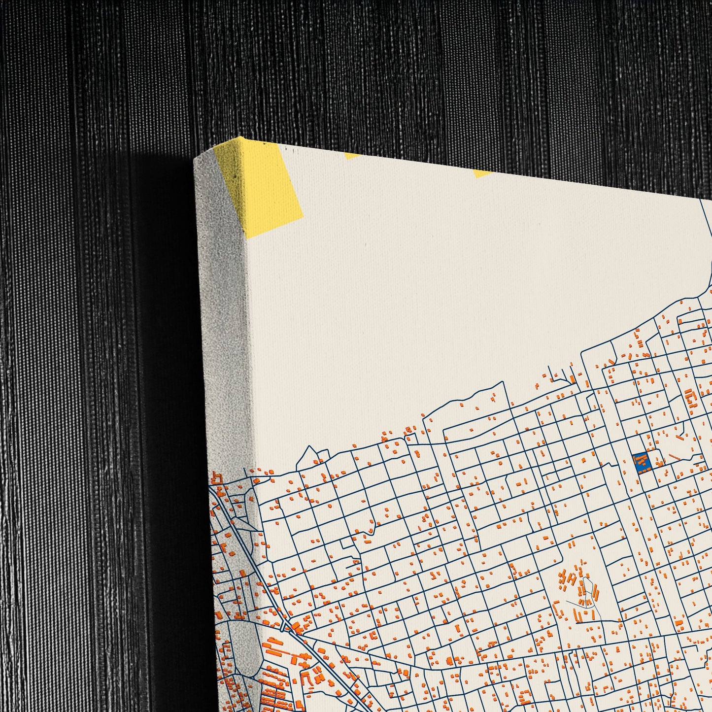 Xai-Xai Mozambique Colorful City Map Canvas Print Detail