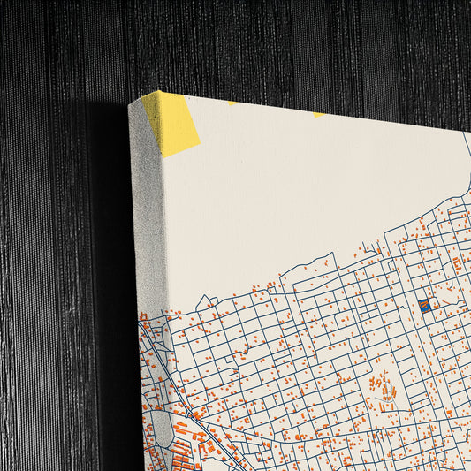 Xai-Xai Mozambique Colorful City Map Canvas Print Detail