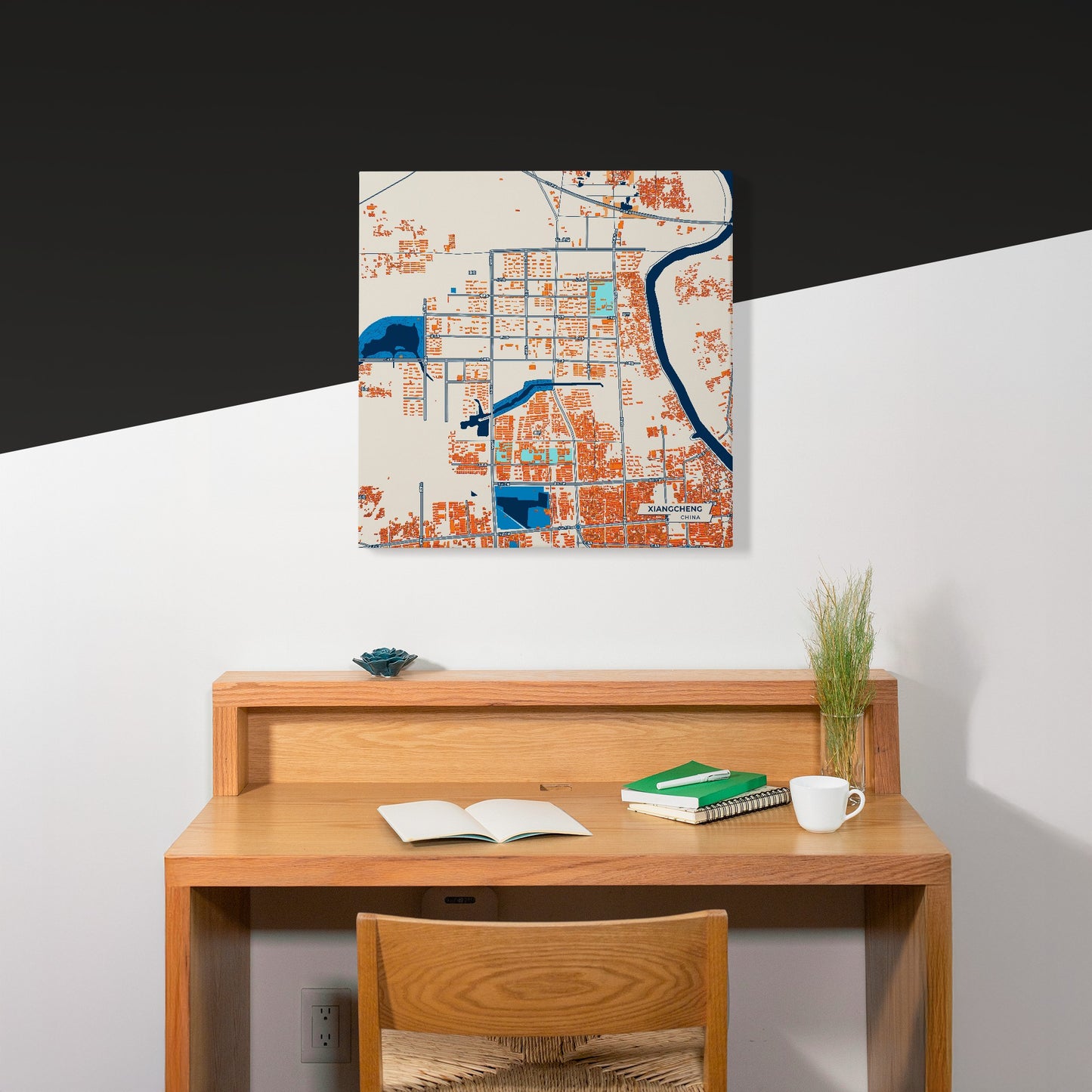Xiangcheng China Colorful City Map Canvas Print Scene