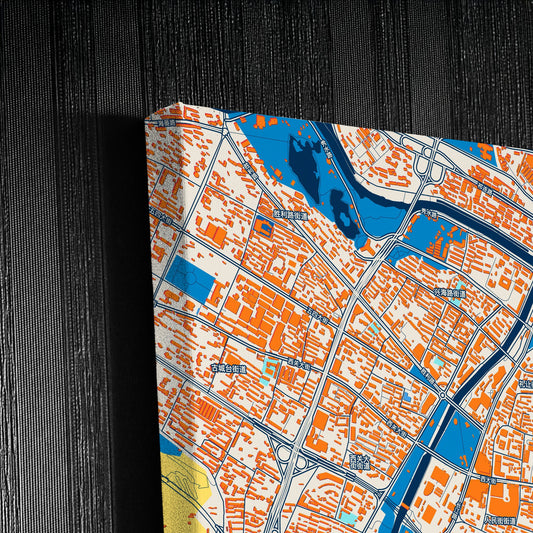 Xining China Colorful City Map Canvas Print Detail