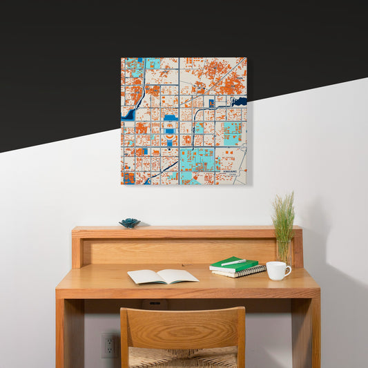 Xinxiang China Colorful City Map Canvas Print Scene