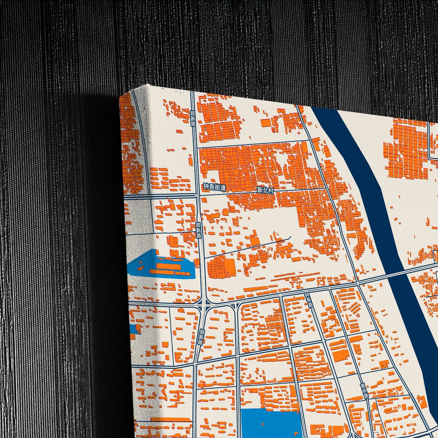 Xinyi China Colorful City Map Canvas Print Detail