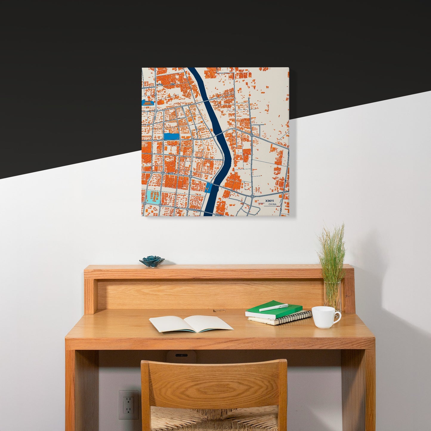 Xinyi China Colorful City Map Canvas Print Scene